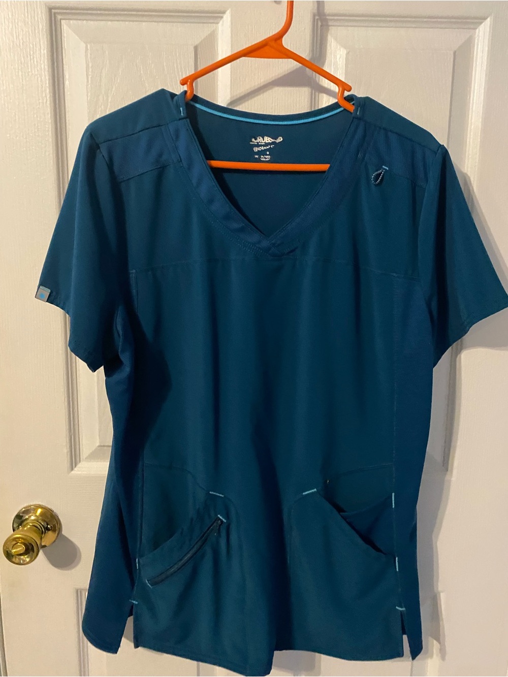 WonderWink Teal V-Neck Utility Scrub Top